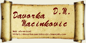 Davorka Mačinković vizit kartica
